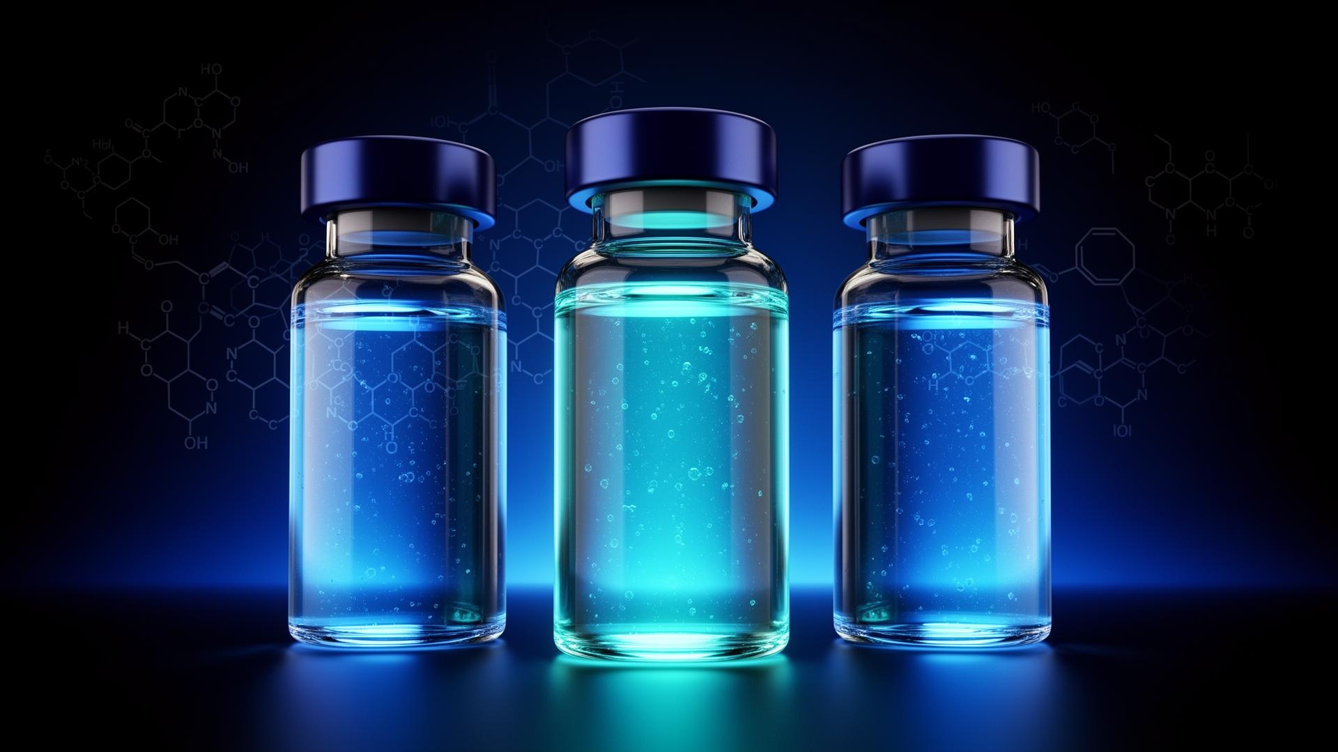 Three peptide vials