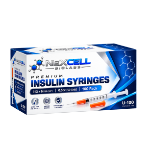 Premium Insulin Syringes – 31G x 6mm (1/4") | 0.5cc (50 Unit) | 100 Pack
